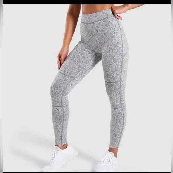 Gymshark Dry Fleur Textured Marl high rise leggings XS - Picture 1 of 10